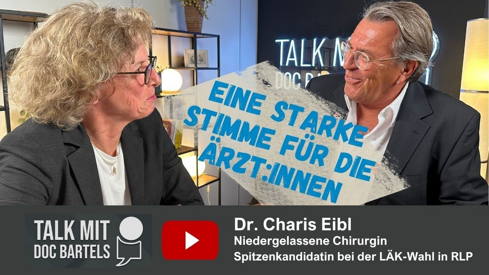 YouTube öffnen und Video starten: Eine starke Stimme für die Ärzteschaft | LÄK-Wahl in RLP: Spitzenkandidatin bei Talk mit Doc Bartels